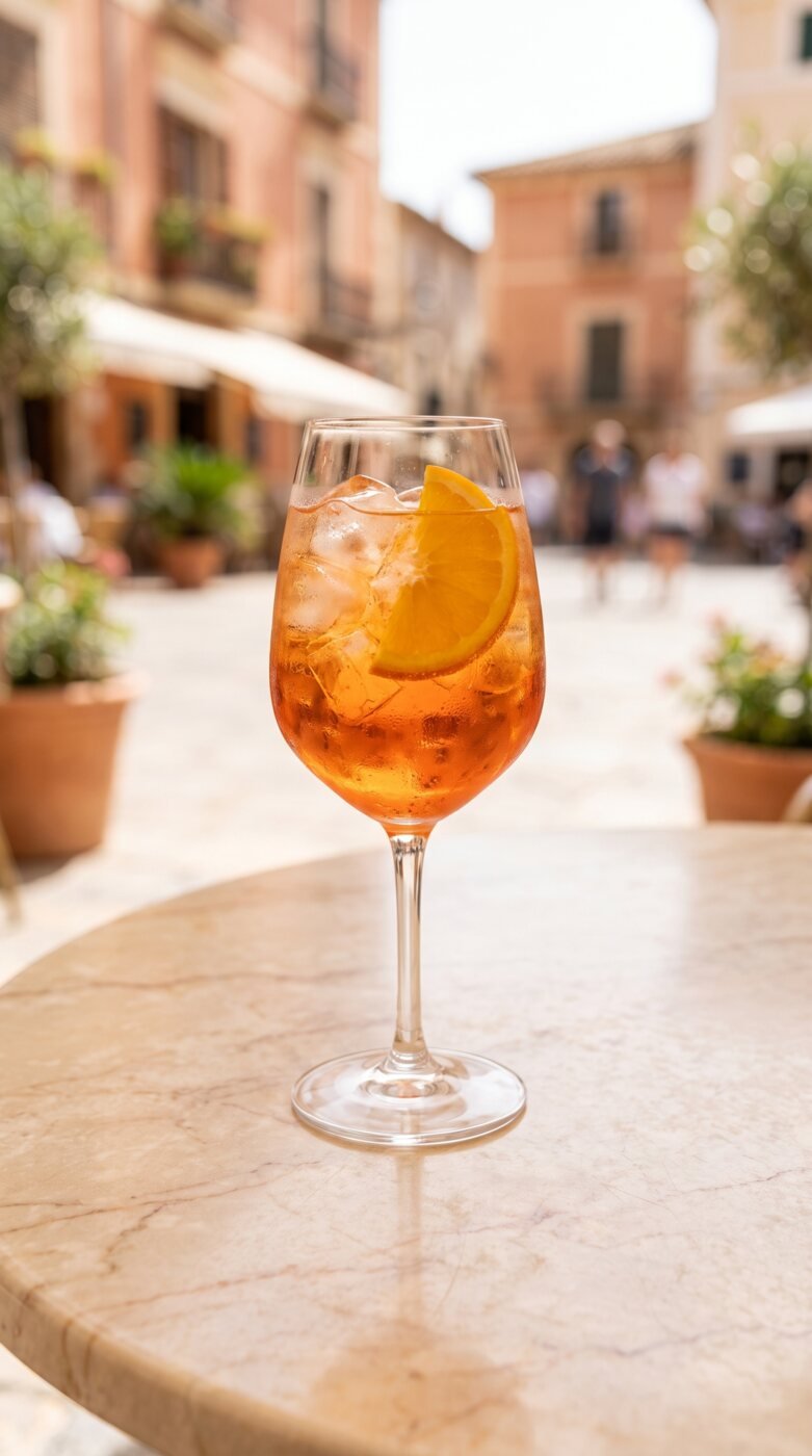 Spritz auf der Terrasse an der Plaza von Artà