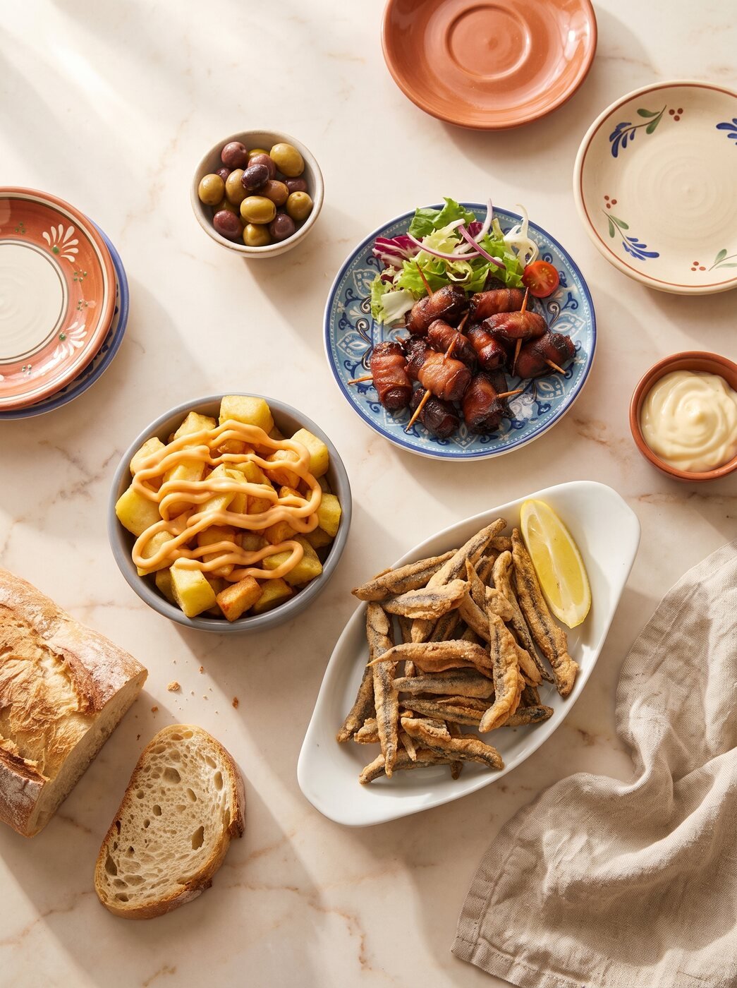 Auswahl spanischer Tapas zum Teilen