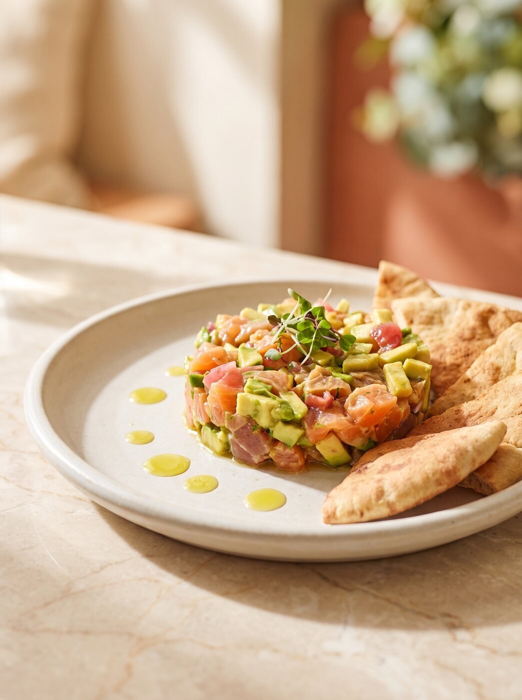 Tatar und Ceviche von frischem Fisch