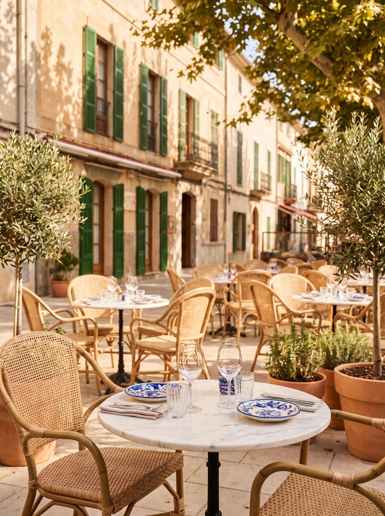 Terrasse von La Vespa an der Plaça del Conqueridor in Artà